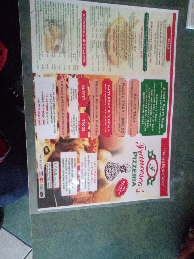 Francesco's Pizzeria Menu image 2
